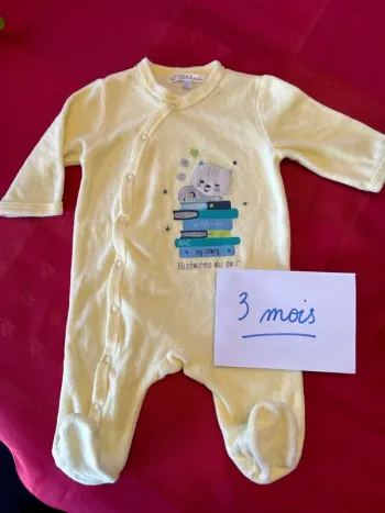 Pyjama velours Kitchoun - 3 mois