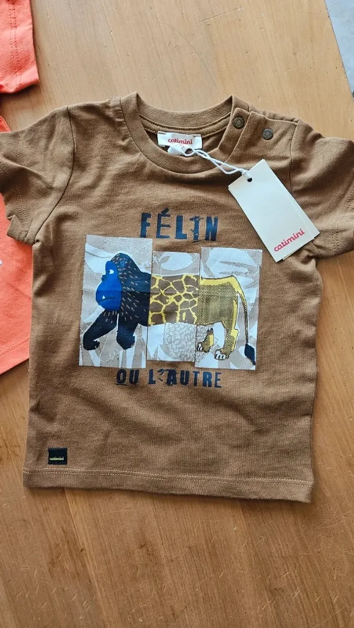 Lot 2 t-shirt MC neuf catimini et 3 pommes - photo numéro 2