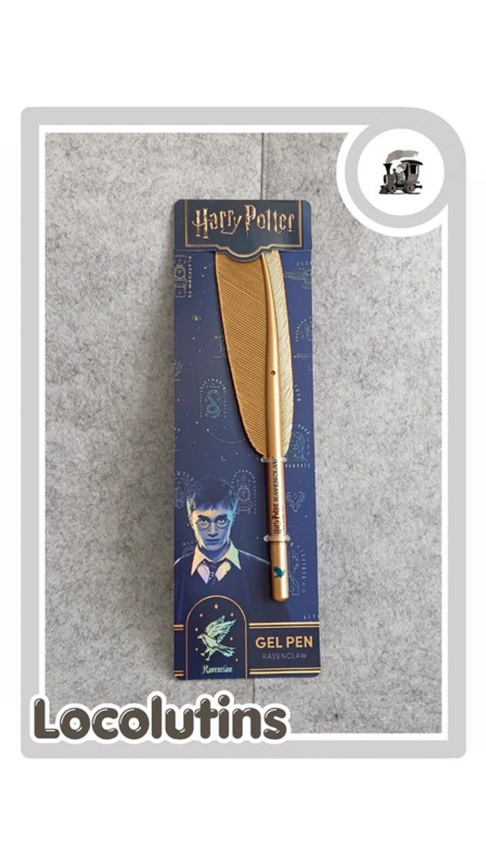 🚂 Stylo gel Harry Potter – Plume dorée Serdaigle