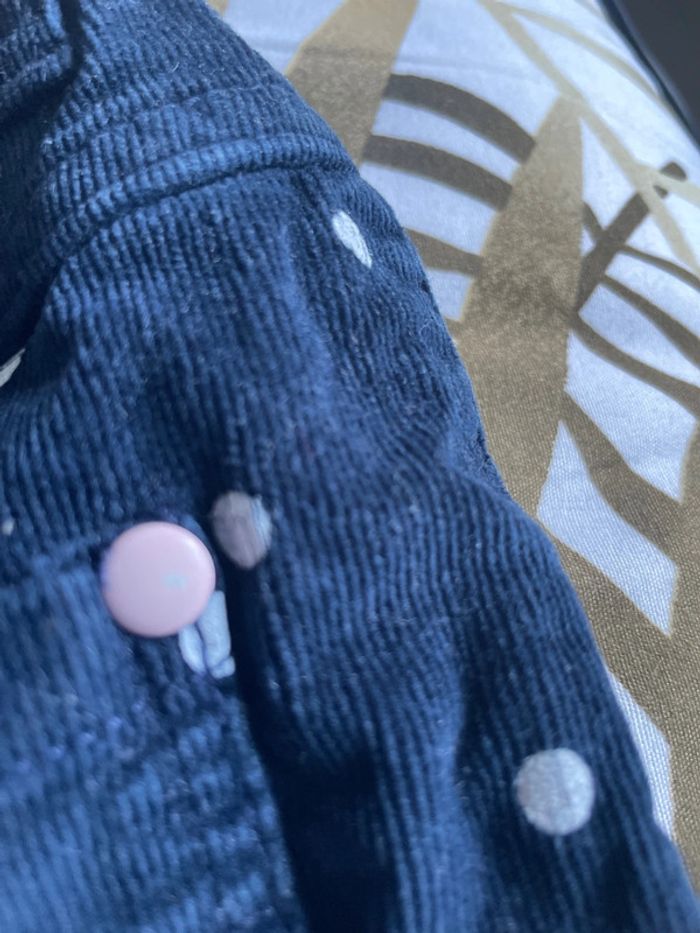 Jupe en velour bleu marine à point blanc taille 12 ans marque lilimarelle - photo numéro 8