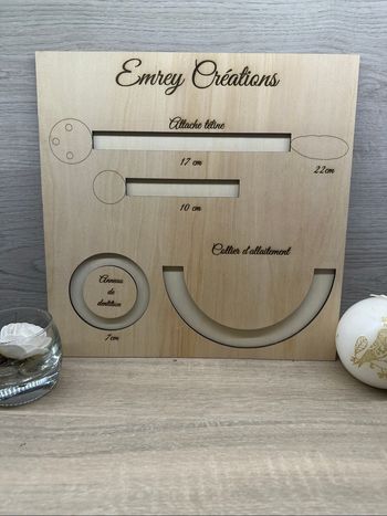 Gabarit attache tétine, collier allaitement, porte clé
