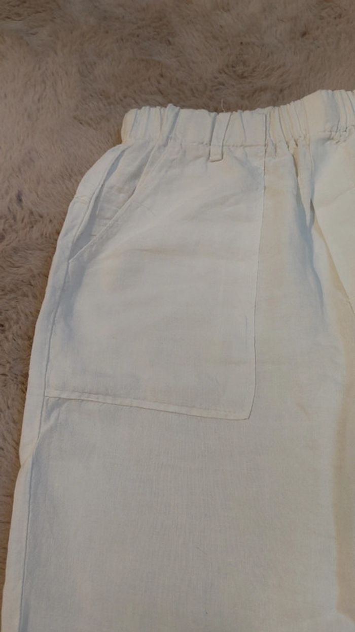 Pantalon en lin taille 11 12 ans 152 cm Zara blanc - photo numéro 4