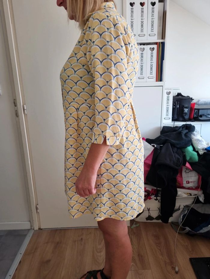 Robe boutonnée jaune neuve SarahJohn XL - photo numéro 2