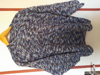 Pull moucheté bleu vintage
