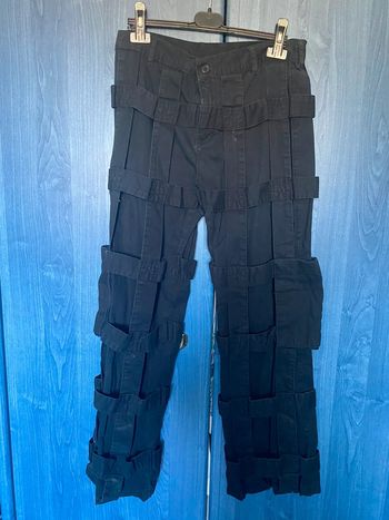 Pantalon toile avec cadrillage de tissu