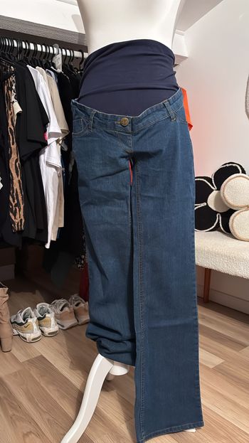 Jean de grossesse bleu brut Kiabi T38