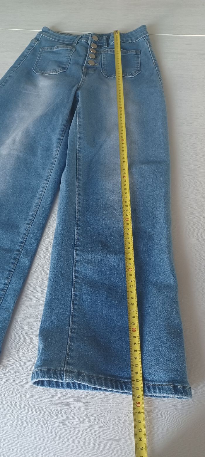 Pantalon femme jeans élastique taille s - photo numéro 6
