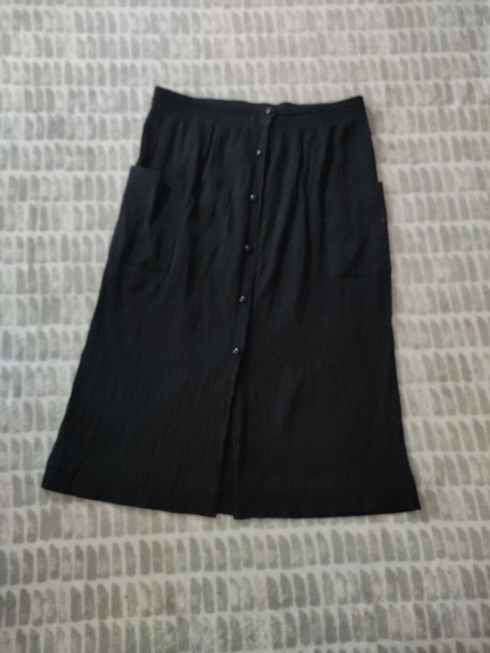 Jupe longue noir à boutons taille Xl 42 - photo numéro 1
