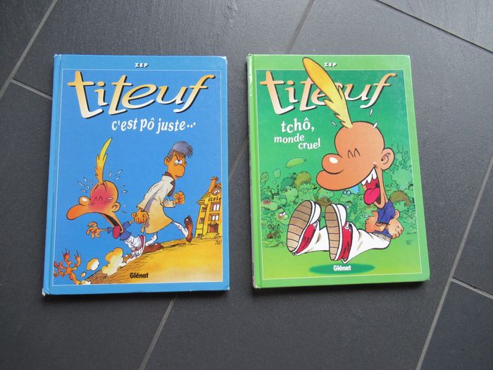 2 livres BD Titeuf C'est pô juste / Tchô monde cruel Zep - photo numéro 1