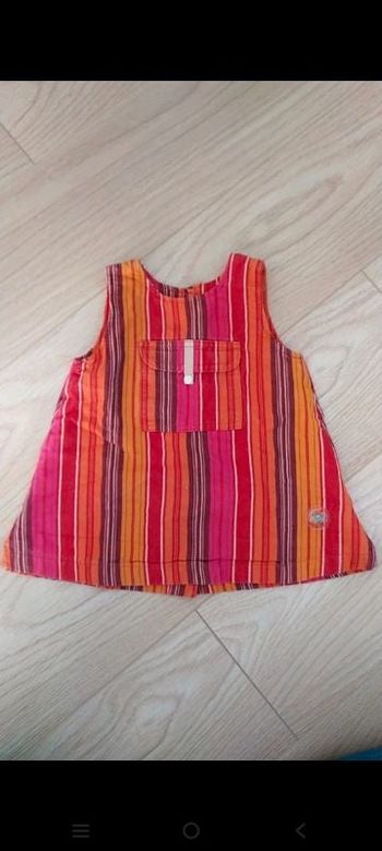 Robe absorba rouge orange rayé 6 mois