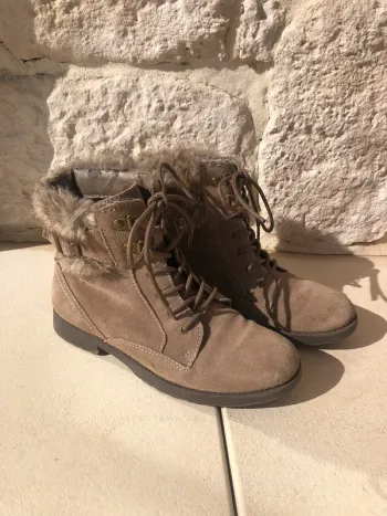 Bottines daim marron