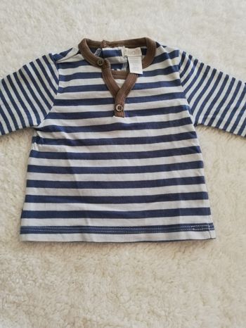 Tee shirt manche longue garçon obaïbi 1 mois marin