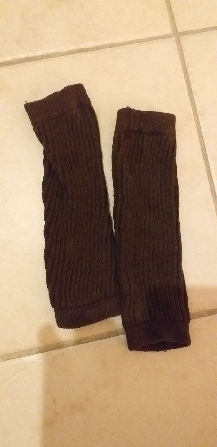 Lot de paire de guêtres marrons et grises - photo numéro 2