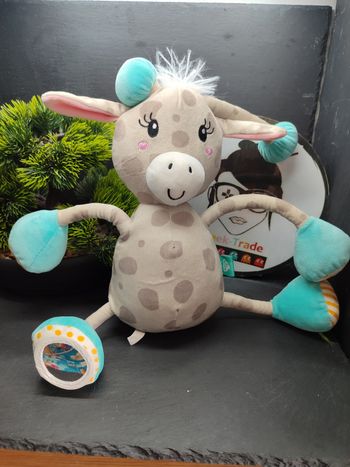 SES Tiny Talents Sally Sensory Giraffe 13118 gris blanc bleu jaune Peluche Blanc