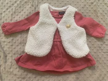 Ensemble robe + gilet sans manches 68 cm