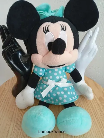 Grande peluche 40cm Minnie bleu robe à pois disney mickey