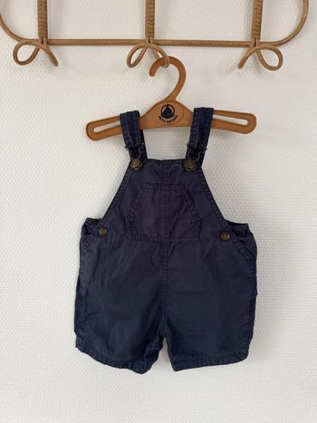 Salopette, salopette été, salopette short bleu marine Petit Bateau Taille 6 mois