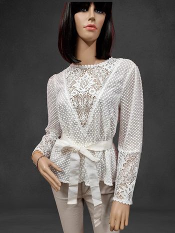 Maje blouse écru dentelle * taille 2 *