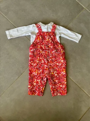 Ensemble salopette sergent major + body Jacadi 3 mois