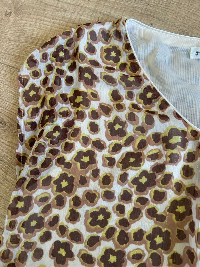 Blouse imprimée à manches courtes JS Millenium taille S comme neuve - photo numéro 10