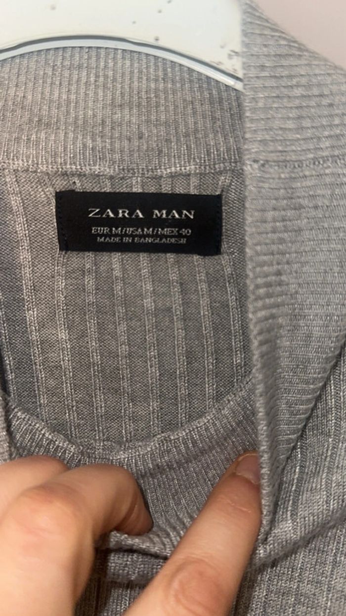 Tee-shirt en lainage léger Zara – Gris – Taille M - photo numéro 3