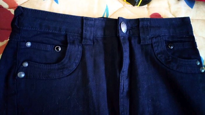 Mini jupe en jean noire liens au dos t36 - photo numéro 2