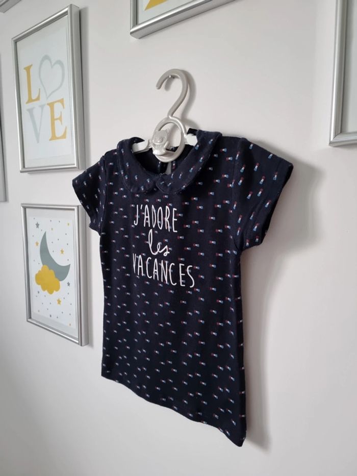 T shirt col claudine Charlie et prune taille 4ans - photo numéro 3