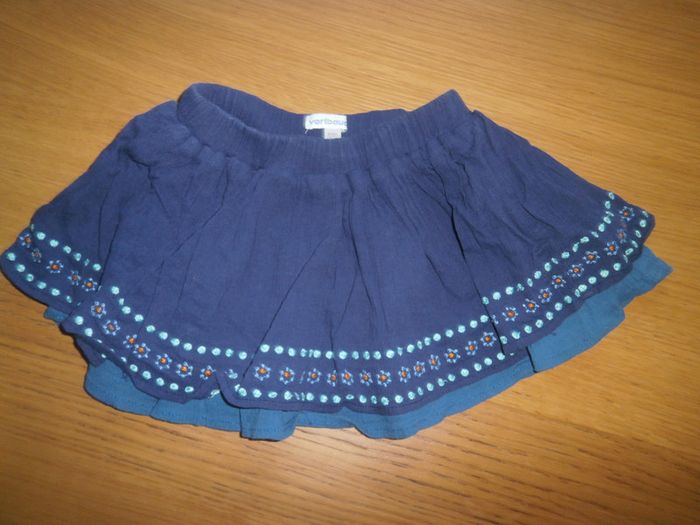 Jupe Vertbaudet bleue bohème filles taille grand