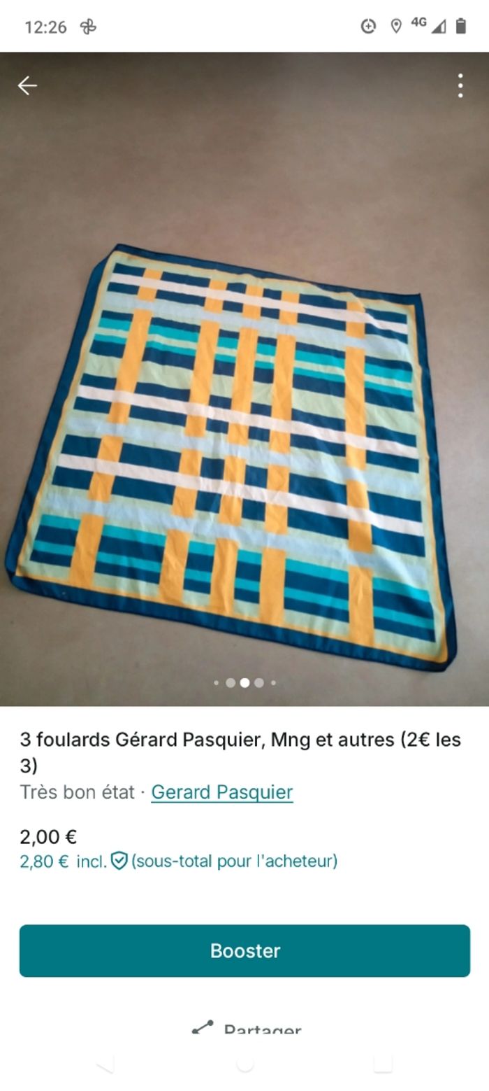 3 foulards Gérard Pasquier et autres - photo numéro 5