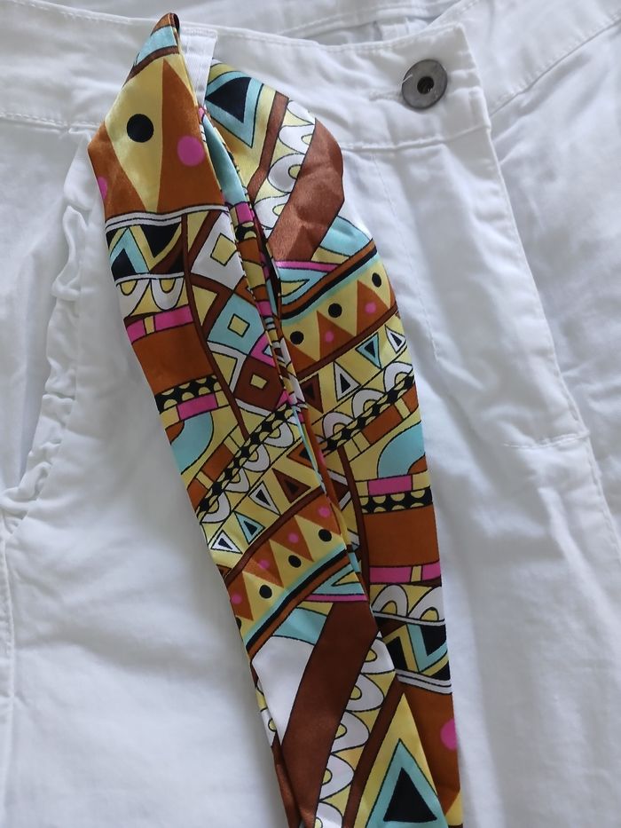 Pantalon blanc avec ceinture femme taille 36 - photo numéro 1