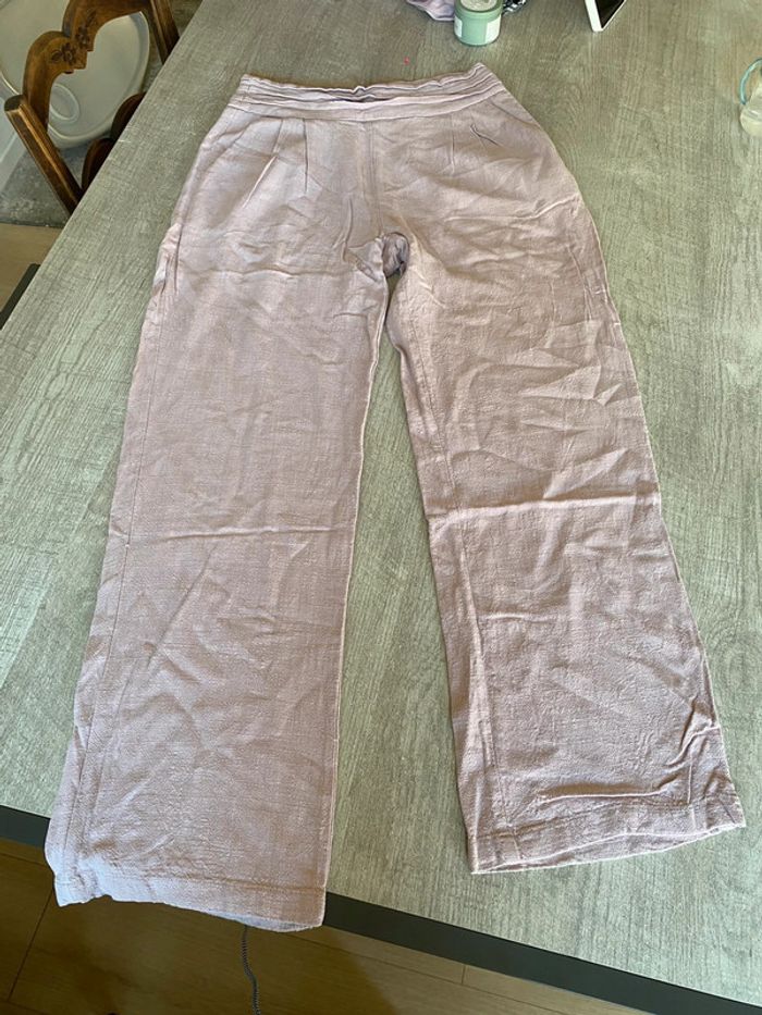 Pantalon large rose clair – femme