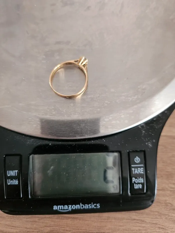 Bague or 18 carats – Taille 53/54 – pierre blanche scintillante - photo numéro 15