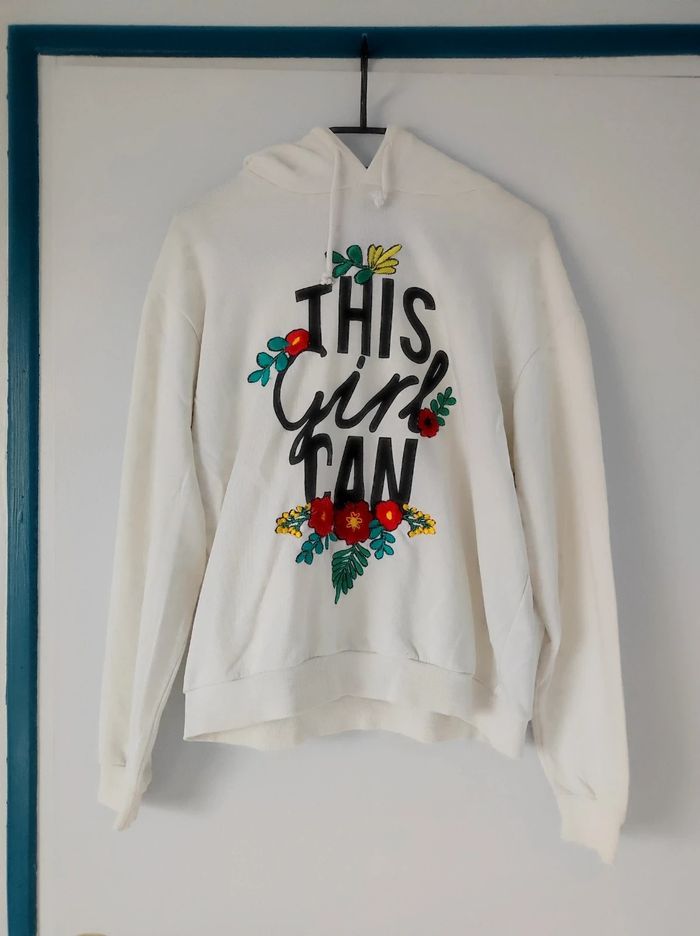 Sweat à capuche blanc taille M - photo numéro 3