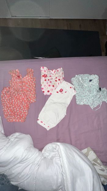 3 robes + short-pantalon d’été filles 6mois