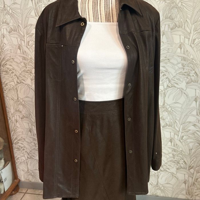 Ensemble marron effet cuir - photo numéro 2