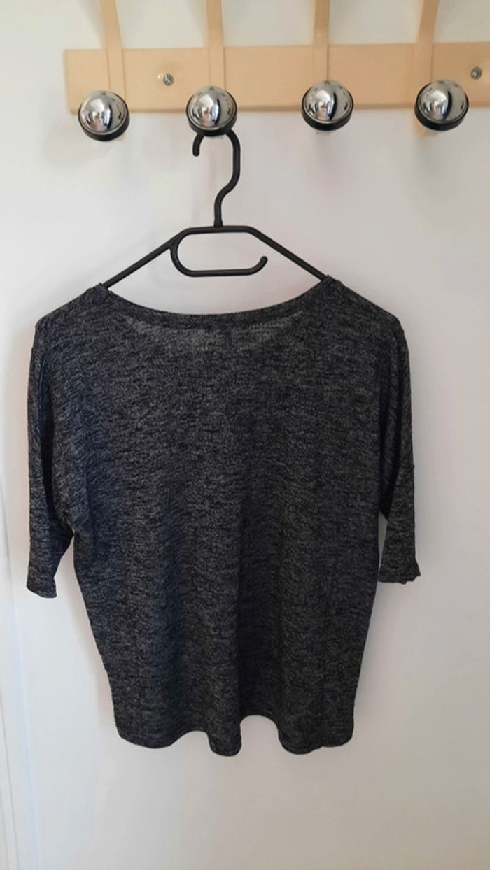 Haut manches courtes gris chiné - photo numéro 2