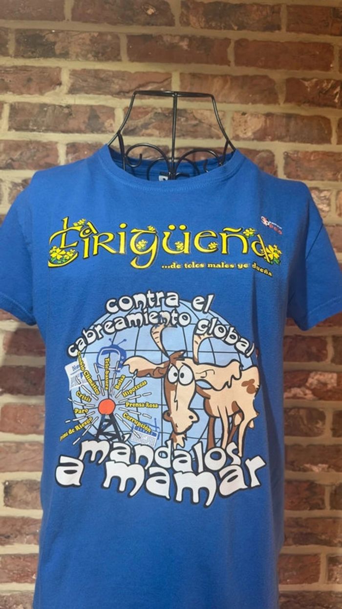T-shirt bleu à motifs Taille S / 36 - photo numéro 2