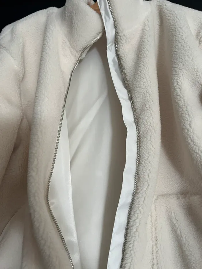 Veste en moumoute beige pour femme S - photo numéro 5