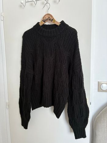 Gros pull noir col rond effet loose Urban Bliss – Taille M