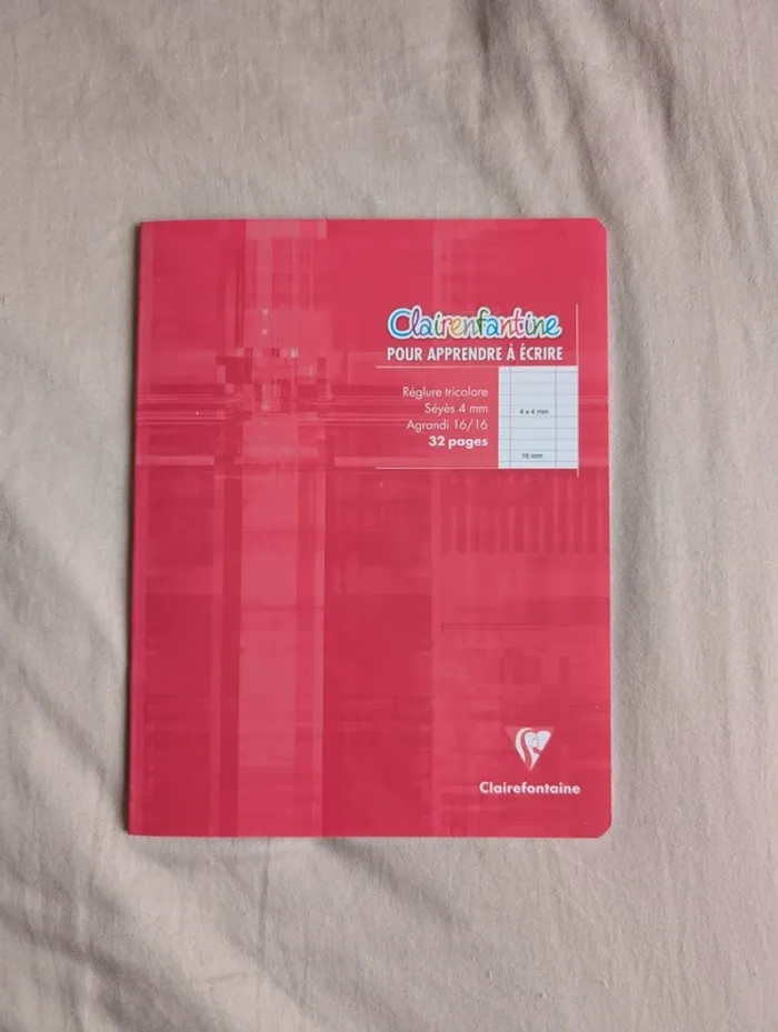 Cahier pour apprendre à écrire