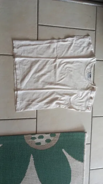 Tee shirt beige tape à l'œil manches courtes fille 8 ans