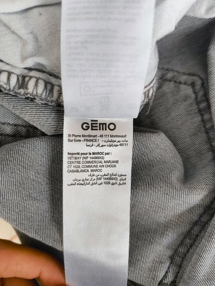 Jean Garçon/Ado GÉMO Gris Délavé Taille 36 (Slim/Coupe Droite) - photo numéro 6