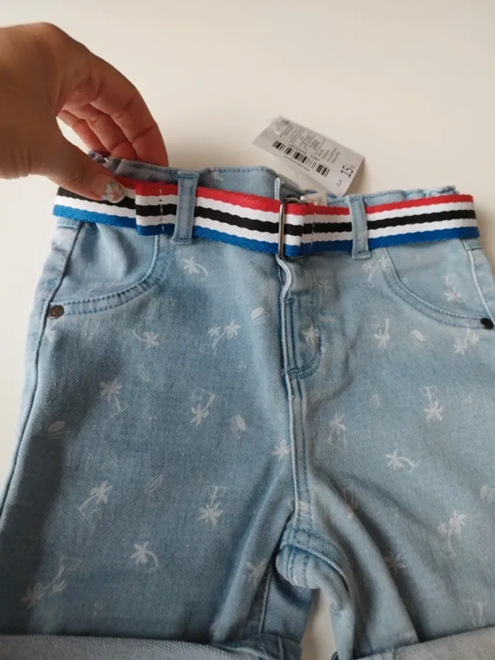 Pantacourt short jean bébé garçon - photo numéro 3