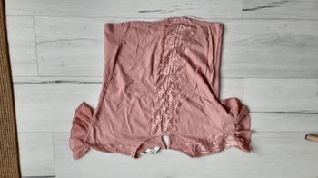 Vêtement femme tee-shirt manches courtes top haut vieux rose Naf Naf taille XS