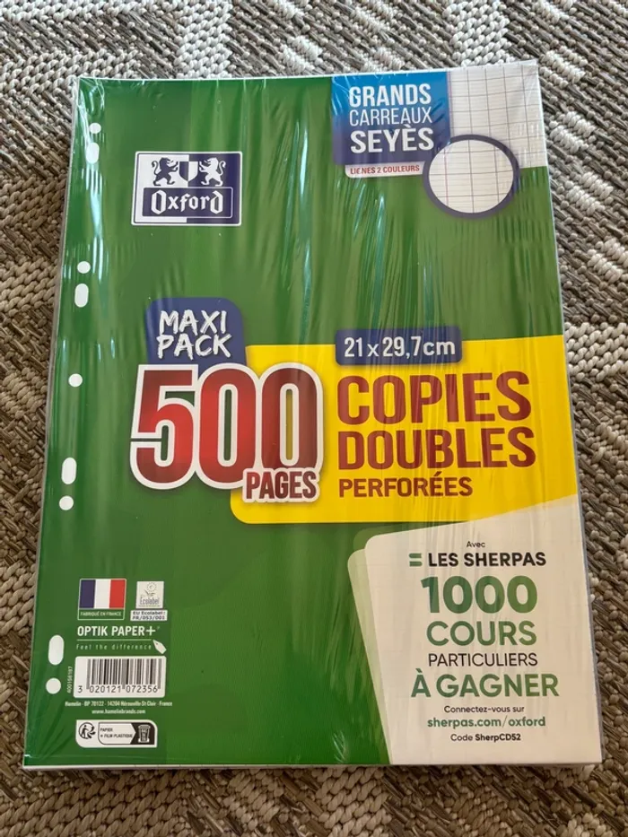 Feuilles de copie double - Oxford