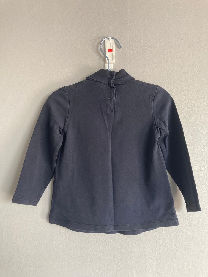 T-shirt manches longues fille 23 mois (86 cm) Tape à l’œil – Bleu marine, très bon état - photo numéro 4