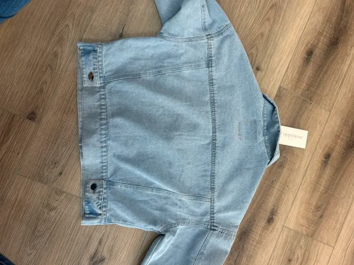 Veste en jean femme veste femme bleu clair veste en jean courte taille 40 taille. L - photo numéro 9