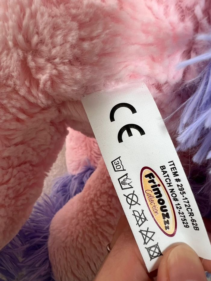 Peluche licorne rose et violet - photo numéro 4