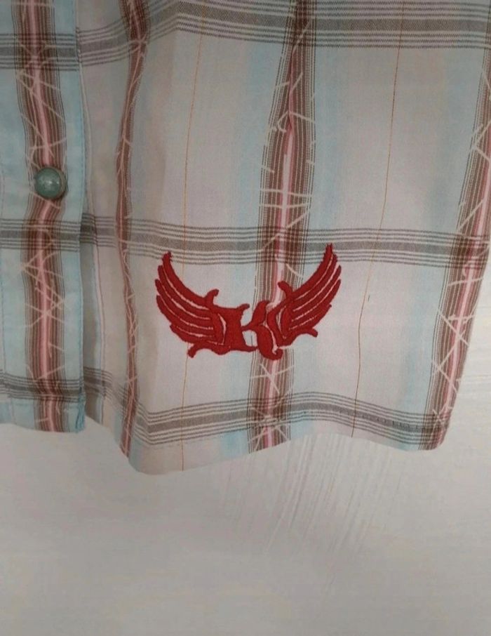 Chemise carreaux bleu rouge kaporal taille xs - photo numéro 3