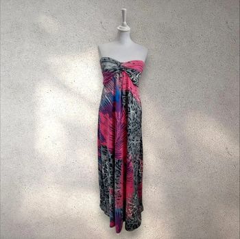 Robe longue bustier imprimée fluide taille 40-42